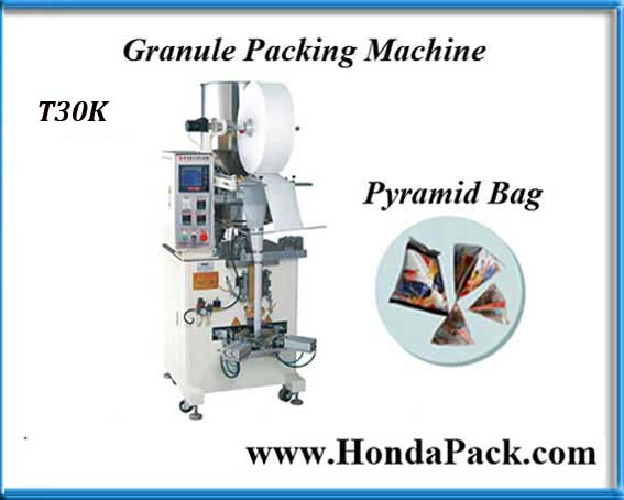 Triangle pouch packing machine for food and snack