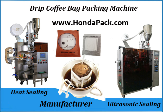 Continuous sealing machine, Desktop weighing and filling machine, drip coffee bag, pyramid tea bag