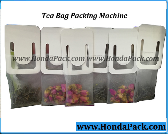 Hanging ear tea bag packing machine for nylon bag with single ear over cup