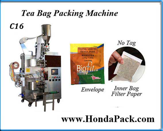 C16 Filter bag tea packing machine with outer envelope