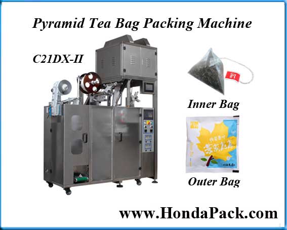 C21DX-II Biodegradable PLA pyramid tea bag packaging machine