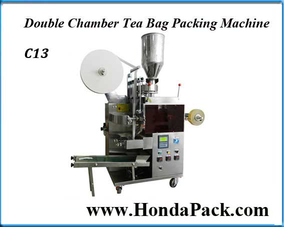 Semi automatic double chamber tea bag packing machine