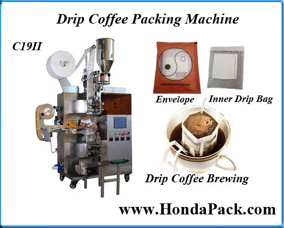 C19II Drip coffee packaging machine with outer envelope