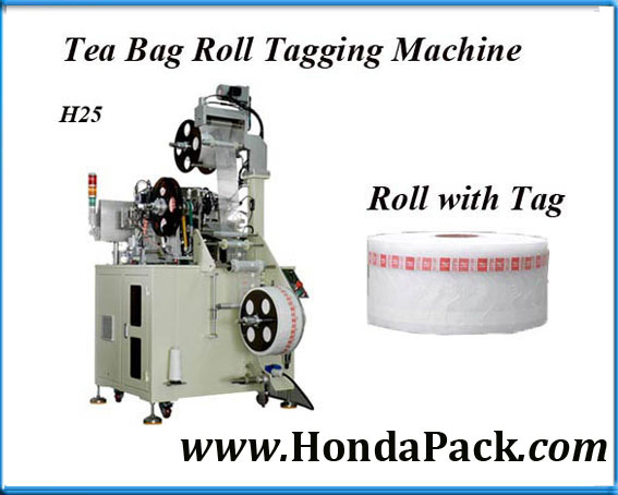 Tea bag tagging machine
