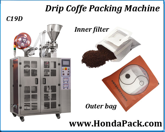 C19D Drip coffee bag packing machine with outer envelope