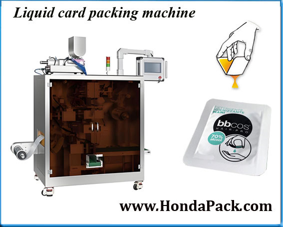 Card type packaging machine for liquid