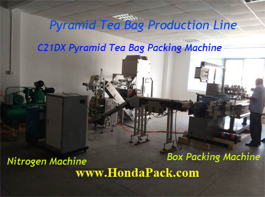 Pyramid tea bag box packing machine, cartoning machine