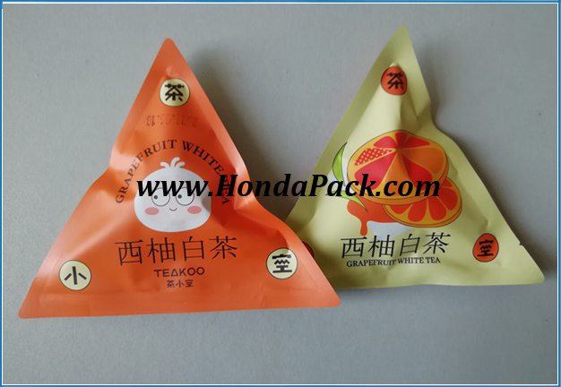 Triangle shaped tea bag packing machine, Triangular shape tea bag packing machine, Fuso pyramid tea bag machine, Korea epanie pyramid tea bag machine