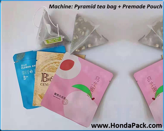 Triangle shaped tea bag packing machine, Triangular shape tea bag packing machine, Fuso pyramid tea bag machine, Korea epanie pyramid tea bag machine