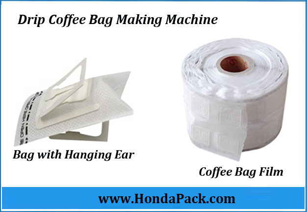 Drip coffee bag roll making machine tagging machine